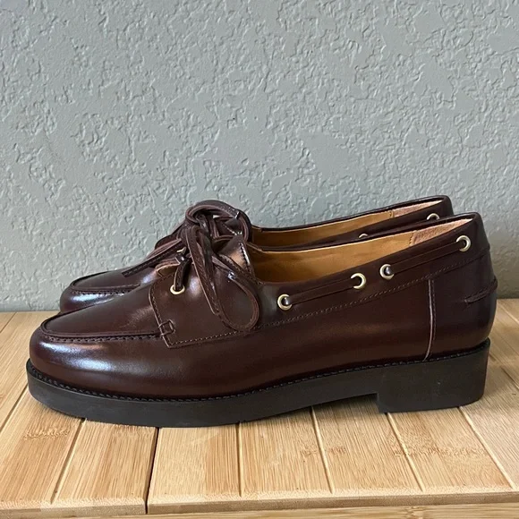 Sezane Caroline Brown leather Loafers - glossy chocolate - 39 - Picture 7 of 12